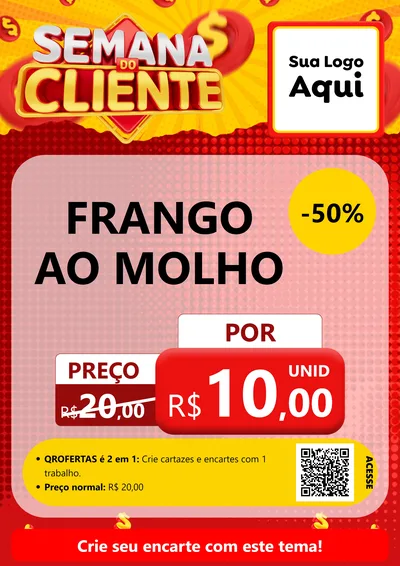 Modelo de Cartaz para Cartaz A4 Vertical com o tema Semana do Cliente para Restaurante