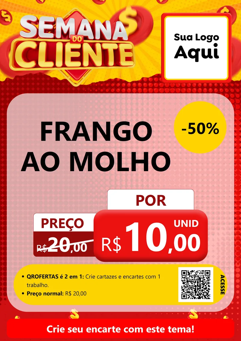 Modelo de Cartaz para Cartaz A4 Vertical com o tema Semana do Cliente para Restaurante