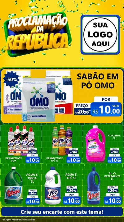 Modelo de Rede Social para Stories com o tema Proclamação da República para Produtos de Limpeza