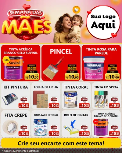 Modelo de Rede Social para Feed Instagram com o tema Semana das Mães para Tintas e Ferramentas