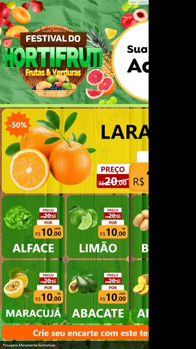 Modelo de Rede Social para Stories com o tema Festival do Hortifruti para Hortifrúti
