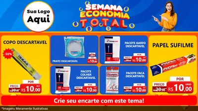 Modelo de TV para TV Horizontal com o tema Semana Economia Total para Embalagens