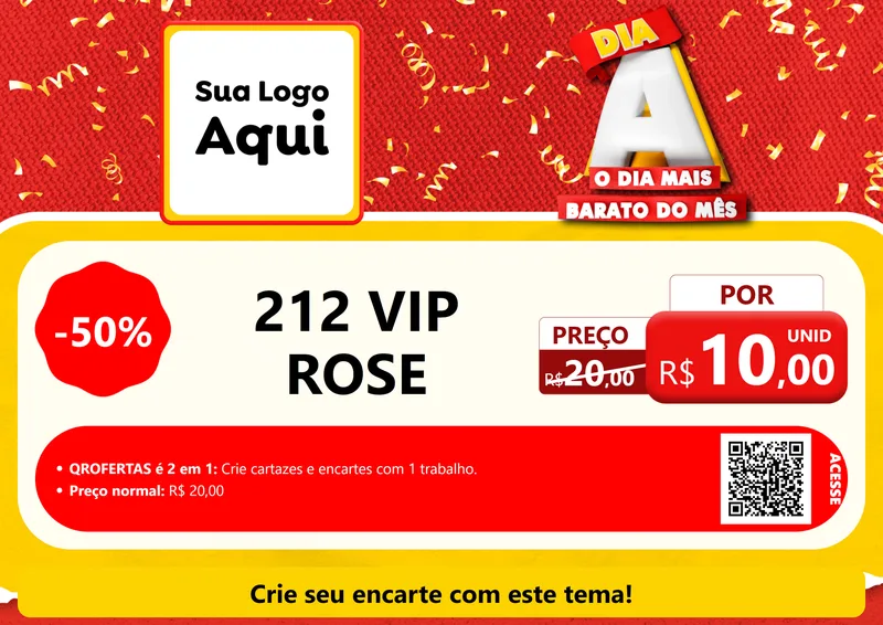 Modelo de Cartaz para Cartaz A4 Horizontal com o tema Dia A o Dia Mais Barato do Mês para Perfumes