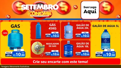 Modelo de TV para TV Horizontal com o tema Operação Setembro Com Muita Economia para Água e gás