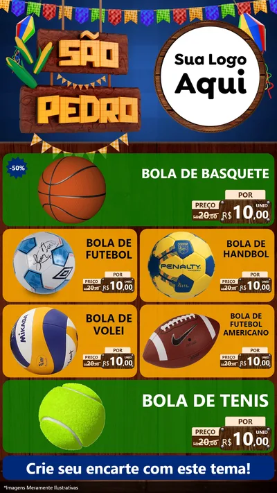 Modelo de TV para TV Vertical com o tema São Pedro para Artigos Esportivos