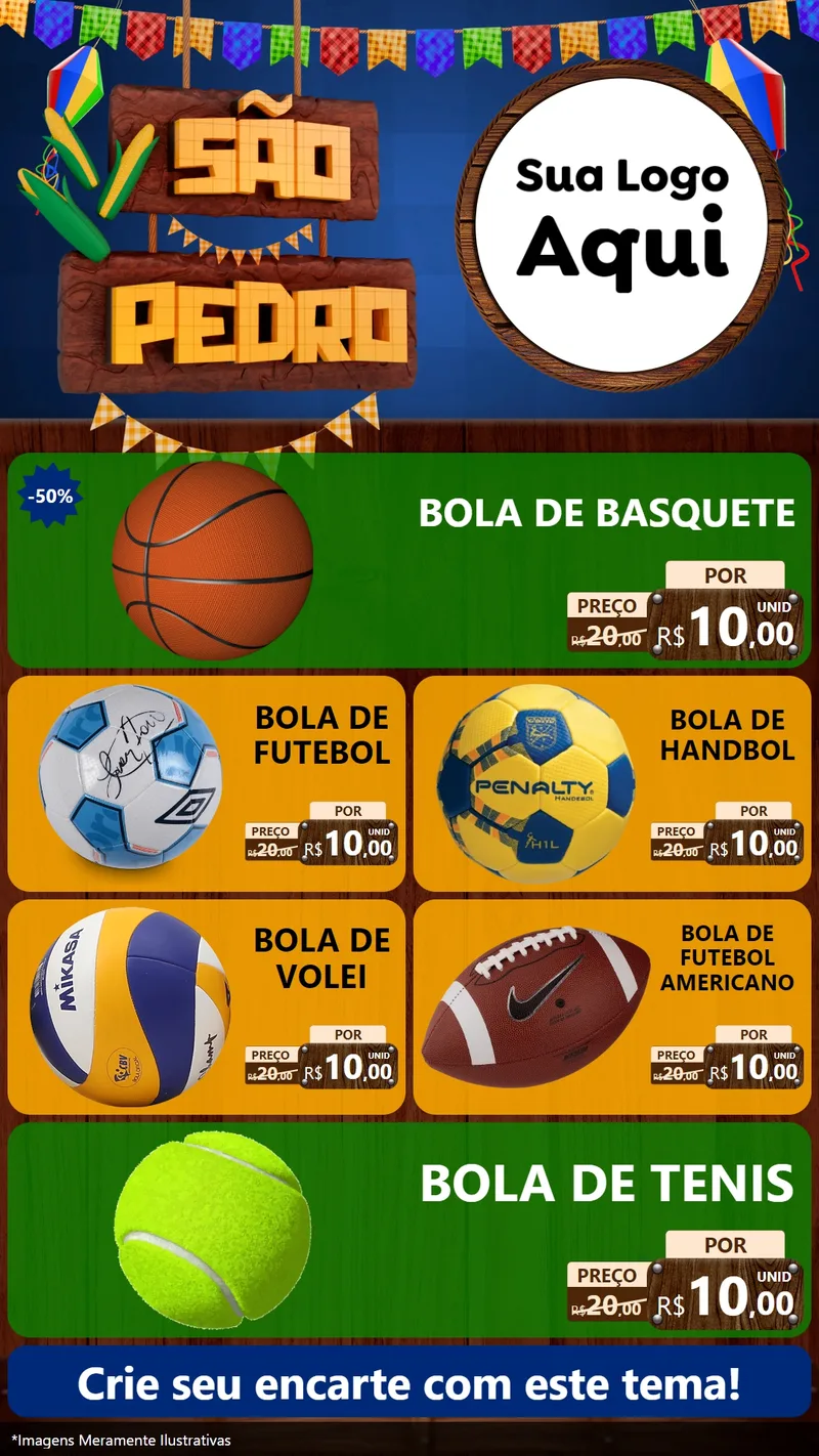 Modelo de TV para TV Vertical com o tema São Pedro para Artigos Esportivos