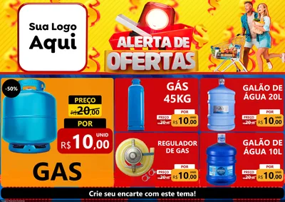 Modelo de Encarte para Encarte A4 Horizontal com o tema Alerta de Ofertas para Água e gás