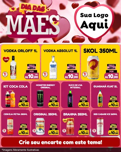 Modelo de Rede Social para Feed Instagram com o tema Dia Das Mães para Distribuidora de bebidas