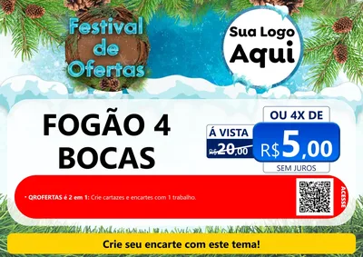 Modelo de Cartaz para Cartaz A4 Horizontal com o tema Festival de Ofertas - Inverno para Móveis e Eletro