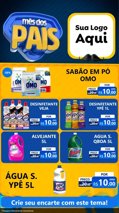 Modelo de TV para TV Vertical com o tema Mês dos Pais para Produtos de Limpeza