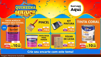 Modelo de TV para TV Horizontal com o tema Quinzena Maluca para Tintas e Ferramentas