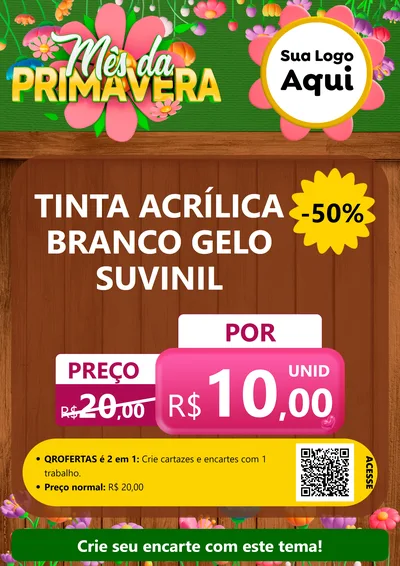 Modelo de Cartaz para Cartaz A4 Vertical com o tema Mês da Primavera para Tintas e Ferramentas