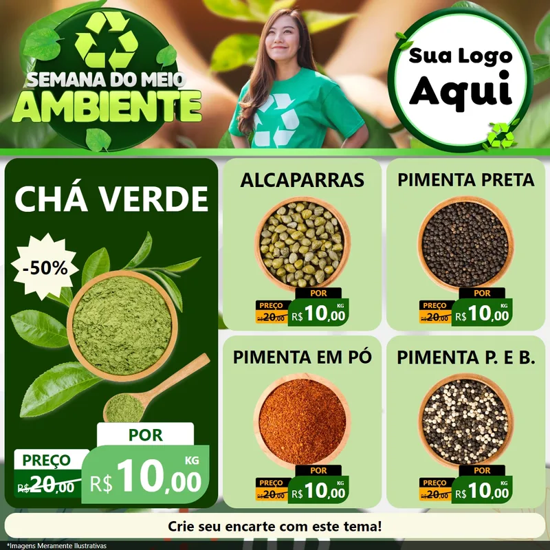 Modelo de Rede Social para Feed Facebook com o tema Semana do Meio Ambiente para Produtos Naturais