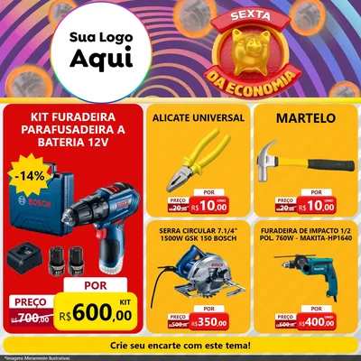 Modelo de Rede Social para Feed Facebook com o tema Sexta da Economia para Maquinas e Ferramentas