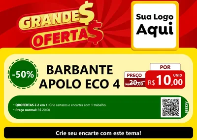Modelo de Cartaz para Cartaz A4 Horizontal com o tema Grandes Ofertas para Armarinho e Aviamentos