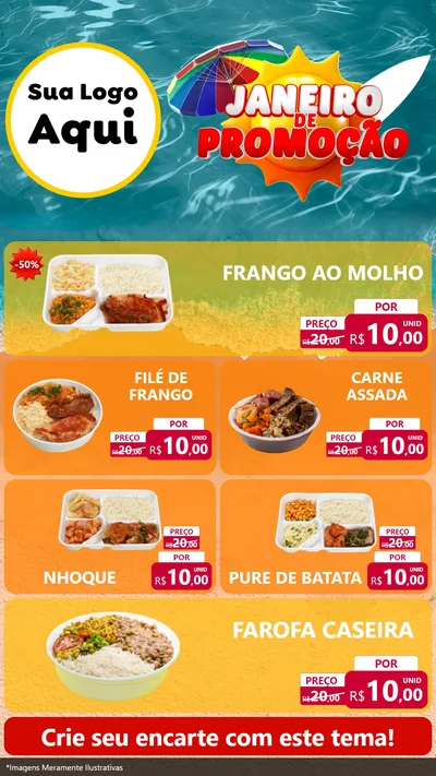 Modelo de TV para TV Vertical com o tema Janeiro de Promoção para Restaurante
