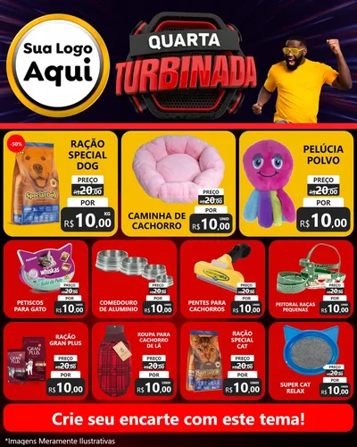 Modelo de Rede Social para Feed Instagram com o tema Quarta Turbinada para Pet Shop
