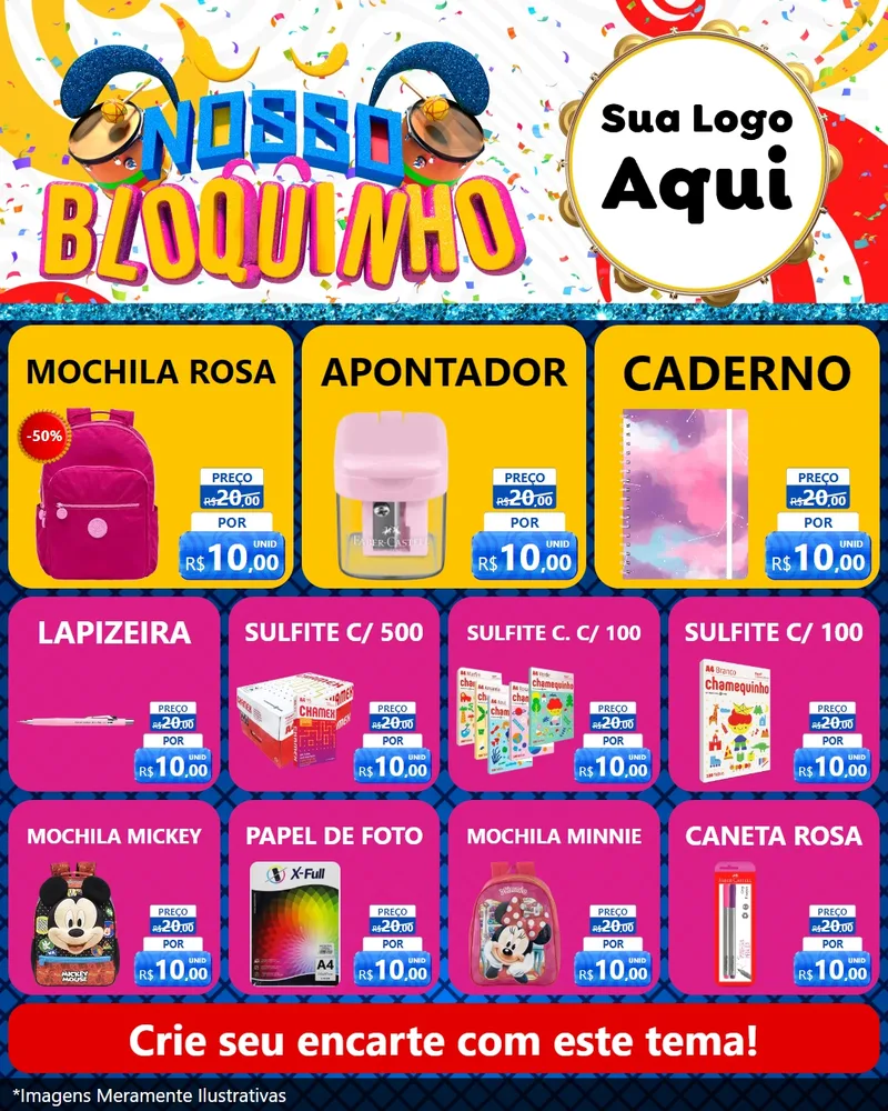 Modelo de Rede Social para Feed Instagram com o tema Nosso Bloquinho para Papelaria