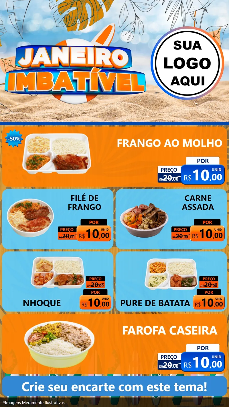 Modelo de TV para TV Vertical com o tema Janeiro Imbatível para Restaurante