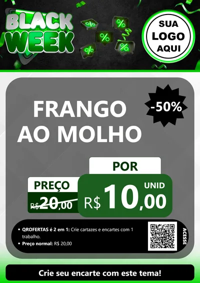Modelo de Cartaz para Cartaz A4 Vertical com o tema Black Week para Restaurante
