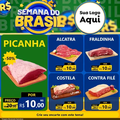 Modelo de Rede Social para Feed Facebook com o tema Semana Do Brasil para Açougue