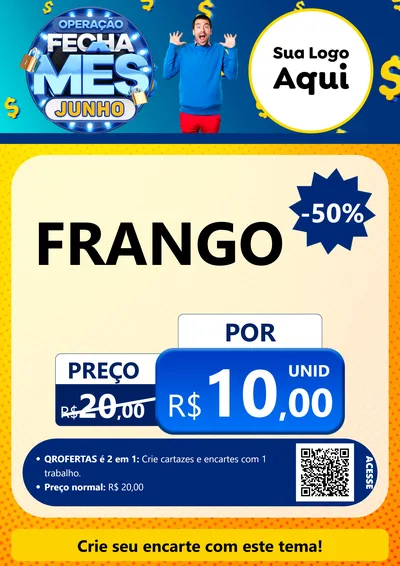 Modelo de Cartaz para Cartaz A4 Vertical com o tema Operação Fecha Mês, Junho para Assados