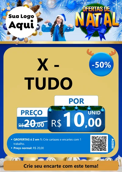 Modelo de Cartaz para Cartaz A4 Vertical com o tema Ofertas de Natal para Hamburgueria