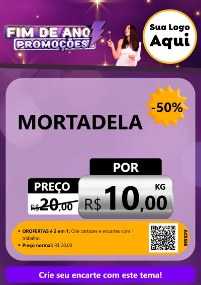 Modelo de Cartaz para Cartaz A4 Vertical com o tema Fim de Ano Promoções para Frios e Laticínios