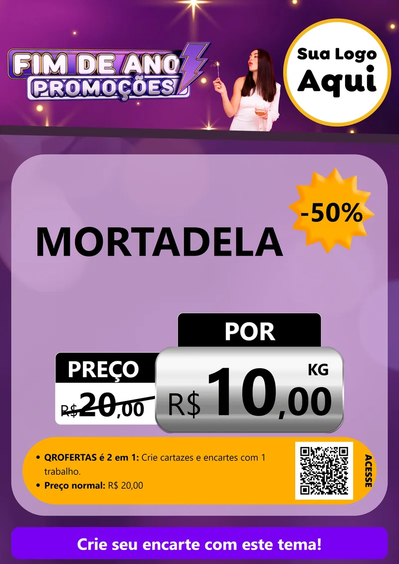 Modelo de Cartaz para Cartaz A4 Vertical com o tema Fim de Ano Promoções para Frios e Laticínios