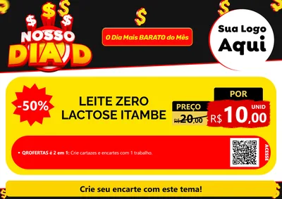 Modelo de Cartaz para Cartaz A4 Horizontal com o tema Nosso Dia D para Frios e Laticínios