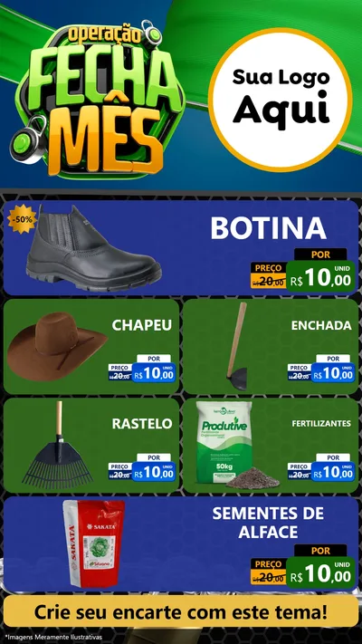 Modelo de TV para TV Vertical com o tema Operação Fecha Mês para Agropecuária