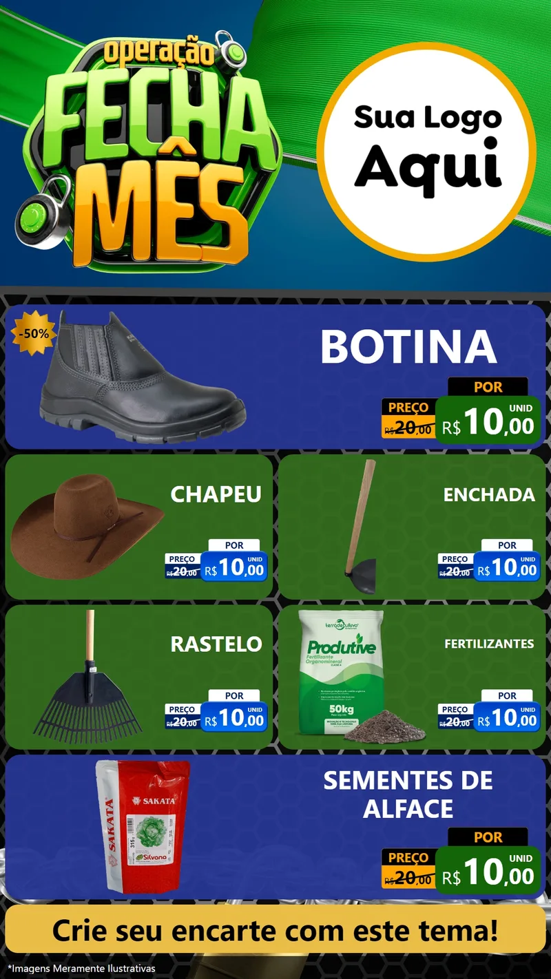 Modelo de TV para TV Vertical com o tema Operação Fecha Mês para Agropecuária