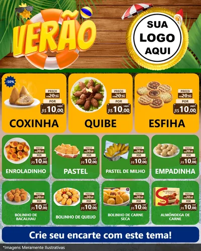 Modelo de Rede Social para Feed Instagram com o tema Verão para Salgadaria