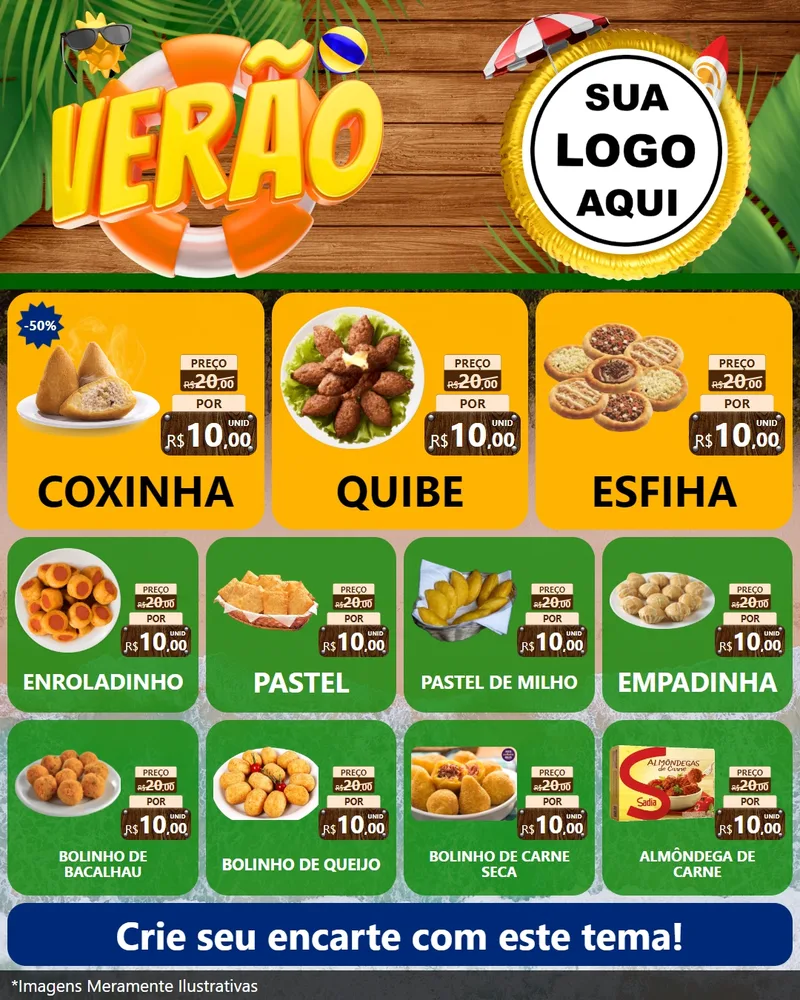 Modelo de Rede Social para Feed Instagram com o tema Verão para Salgadaria