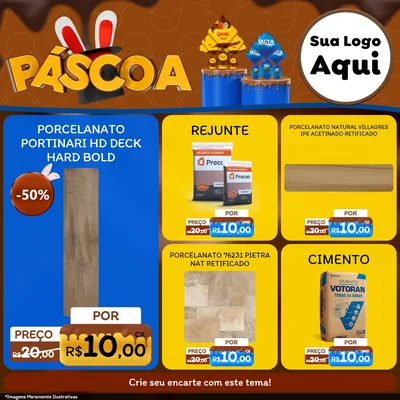 Modelo de Rede Social para Feed Facebook com o tema Páscoa para Pisos e revestimentos