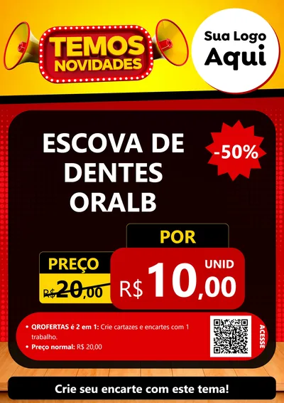 Modelo de Cartaz para Cartaz A4 Vertical com o tema Temos Novidades para Higiene Pessoal
