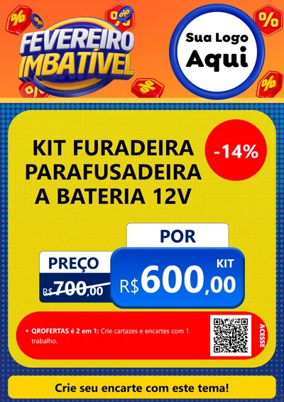 Modelo de Cartaz para Cartaz A4 Vertical com o tema Fevereiro Imbatível para Maquinas e Ferramentas