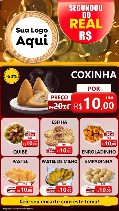 Modelo de Rede Social para Stories com o tema Segundou do Real para Salgadaria