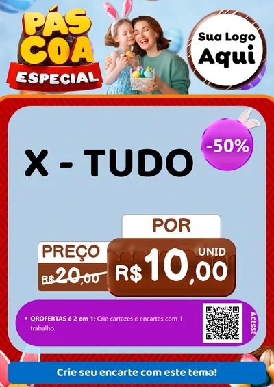 Modelo de Cartaz para Cartaz A4 Vertical com o tema Páscoa Especial para Hamburgueria