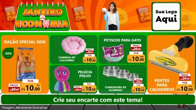 Modelo de TV para TV Horizontal com o tema Janeiro da Economia para Pet Shop
