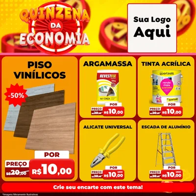 Modelo de Rede Social para Feed Facebook com o tema Quinzena Da Economia para Material para Construção