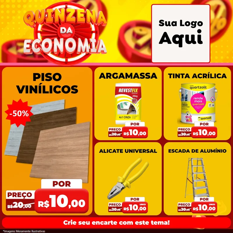 Modelo de Rede Social para Feed Facebook com o tema Quinzena Da Economia para Material para Construção