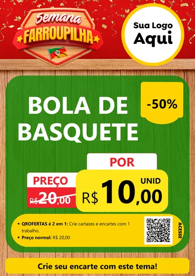 Modelo de Cartaz para Cartaz A4 Vertical com o tema Semana Farroupilha para Artigos Esportivos