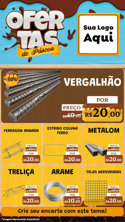 Modelo de Rede Social para Stories com o tema Ofertas de Páscoa para Ferragens