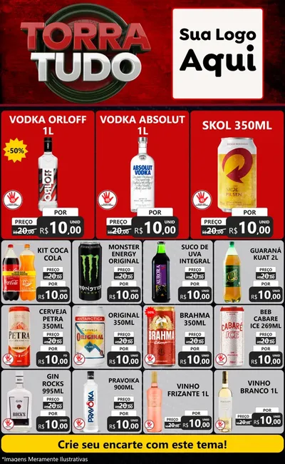 Modelo de Encarte para Encarte Grande com o tema Torra Tudo para Distribuidora de bebidas