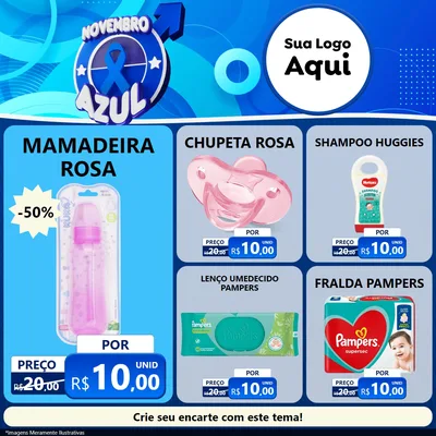 Modelo de Rede Social para Feed Facebook com o tema Novembro Azul para Bebês