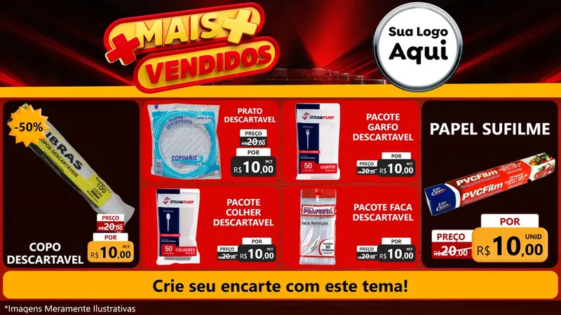 Modelo de TV para TV Horizontal com o tema Mais Vendidos para Embalagens