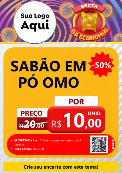 Modelo de Cartaz para Cartaz A4 Vertical com o tema Sexta da Economia para Produtos de Limpeza