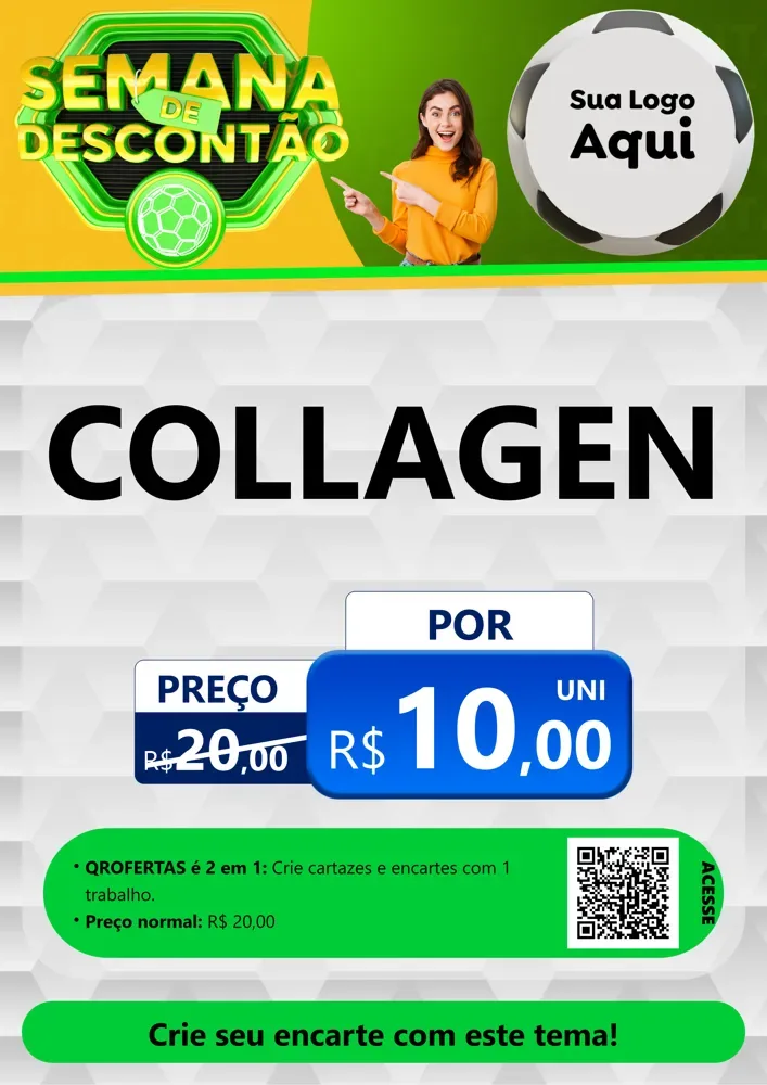 Modelo de Cartaz para Cartaz A4 Vertical com o tema Semana de Descontão - Copa para Suplementos alimentares