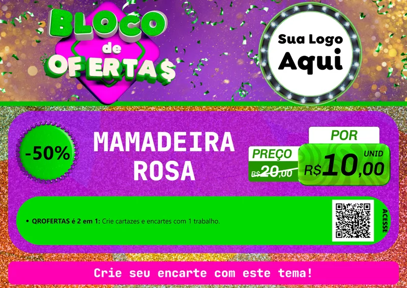 Modelo de Cartaz para Cartaz A4 Horizontal com o tema Bloco de Ofertas para Bebês